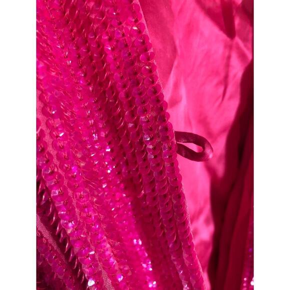 Retrofete Gabrielle Sequin Robe Wrap Dress Pink NWT L - Picture 8 of 12